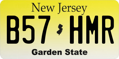 NJ license plate B57HMR