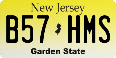 NJ license plate B57HMS