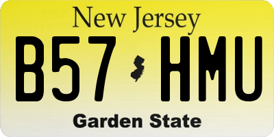 NJ license plate B57HMU