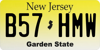 NJ license plate B57HMW