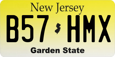 NJ license plate B57HMX