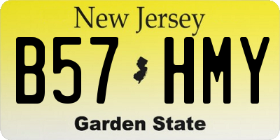 NJ license plate B57HMY