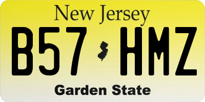 NJ license plate B57HMZ
