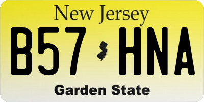NJ license plate B57HNA