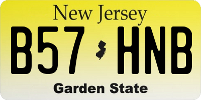 NJ license plate B57HNB