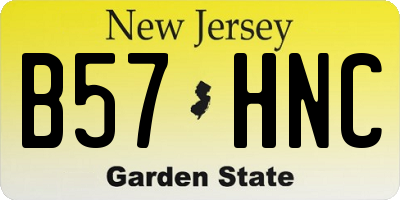 NJ license plate B57HNC