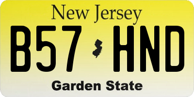 NJ license plate B57HND