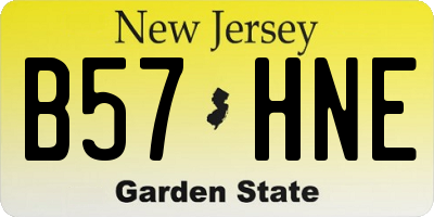 NJ license plate B57HNE