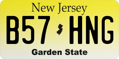 NJ license plate B57HNG