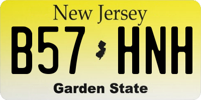 NJ license plate B57HNH