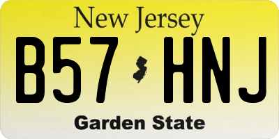 NJ license plate B57HNJ