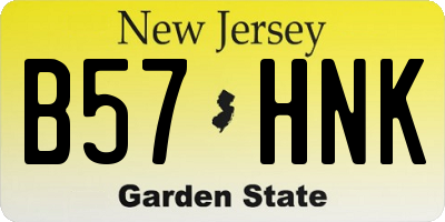 NJ license plate B57HNK