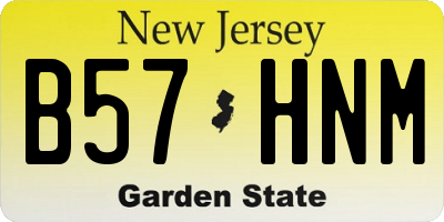 NJ license plate B57HNM