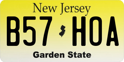 NJ license plate B57HOA
