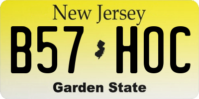 NJ license plate B57HOC