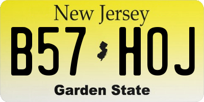 NJ license plate B57HOJ