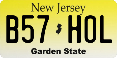 NJ license plate B57HOL