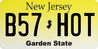 NJ license plate B57HOT