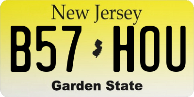 NJ license plate B57HOU