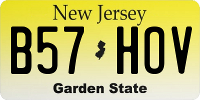NJ license plate B57HOV