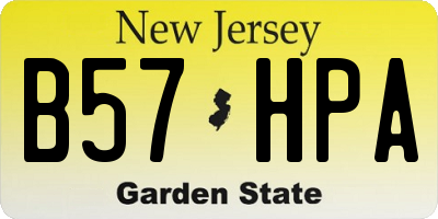 NJ license plate B57HPA