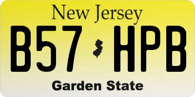 NJ license plate B57HPB