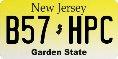 NJ license plate B57HPC
