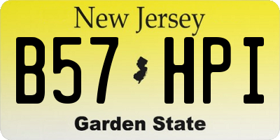 NJ license plate B57HPI