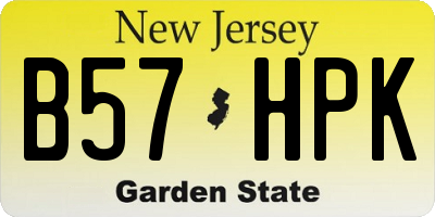 NJ license plate B57HPK