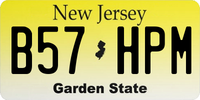 NJ license plate B57HPM