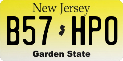 NJ license plate B57HPO