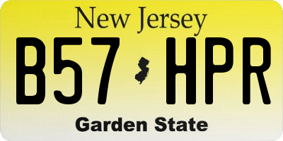 NJ license plate B57HPR