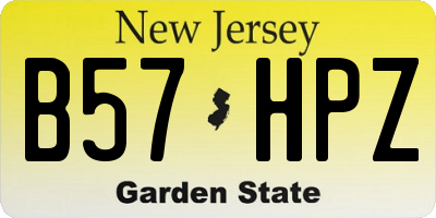NJ license plate B57HPZ