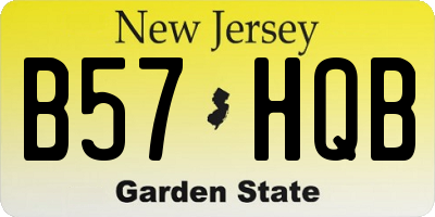 NJ license plate B57HQB