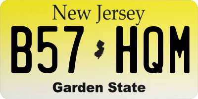 NJ license plate B57HQM