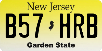 NJ license plate B57HRB