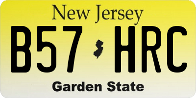 NJ license plate B57HRC