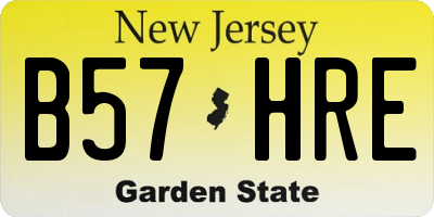 NJ license plate B57HRE