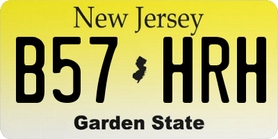 NJ license plate B57HRH