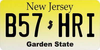 NJ license plate B57HRI