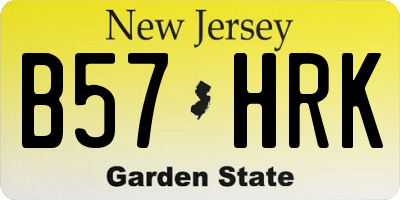 NJ license plate B57HRK