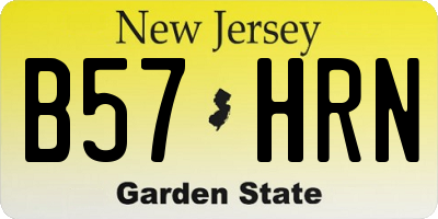 NJ license plate B57HRN