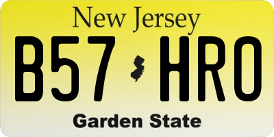 NJ license plate B57HRO