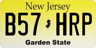 NJ license plate B57HRP