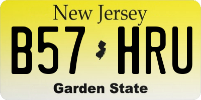 NJ license plate B57HRU