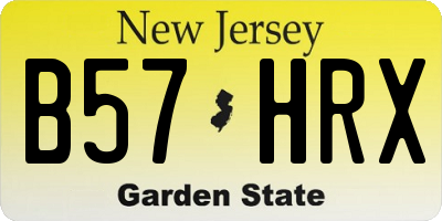 NJ license plate B57HRX