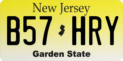 NJ license plate B57HRY