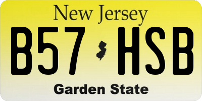 NJ license plate B57HSB