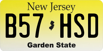 NJ license plate B57HSD