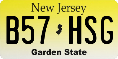NJ license plate B57HSG